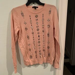Ann Taylor Pink Jeweled Sweater